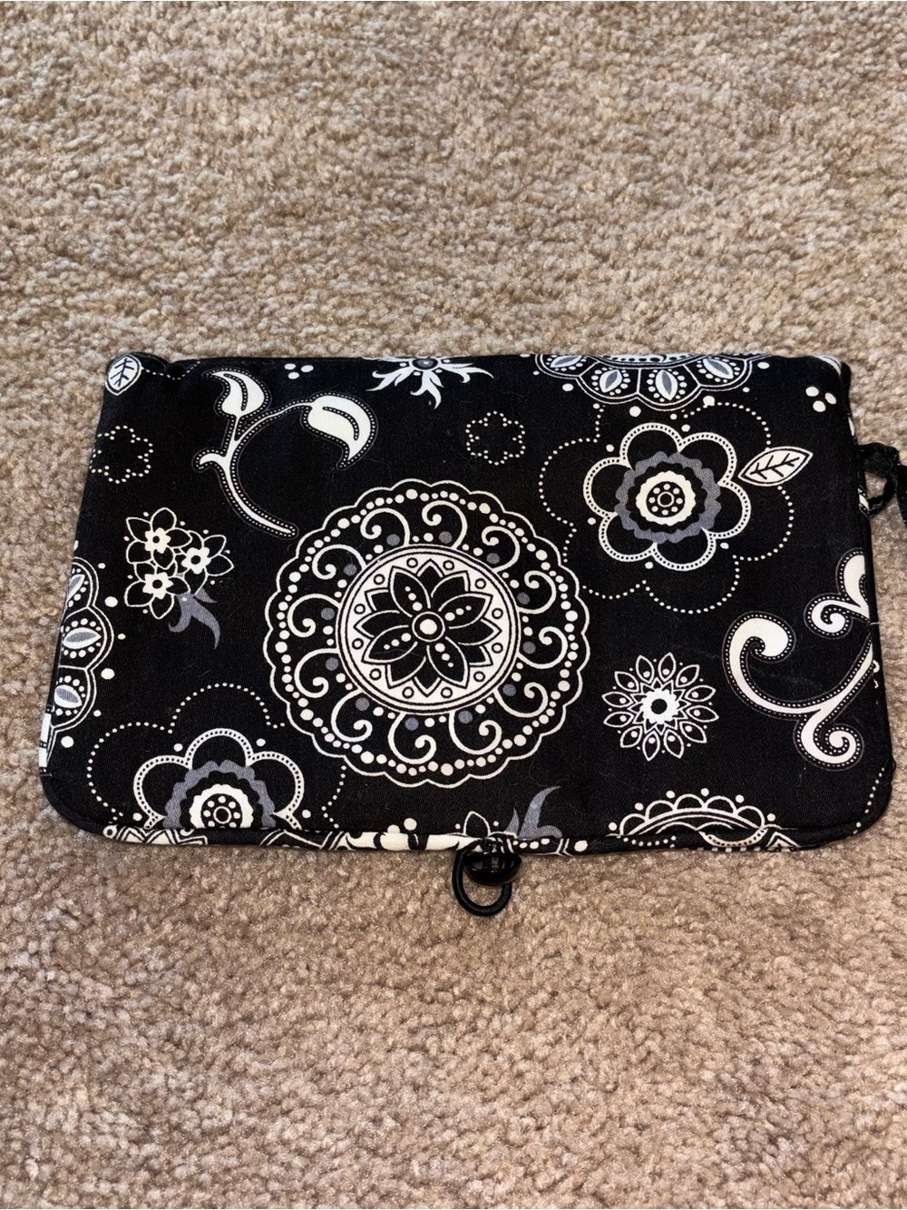 Thirty One Black Floral Medallion Clutch